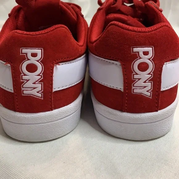 Women's PONY Classic Low Red Suede Shoes Size 7.5 - Picture 9 of 13
